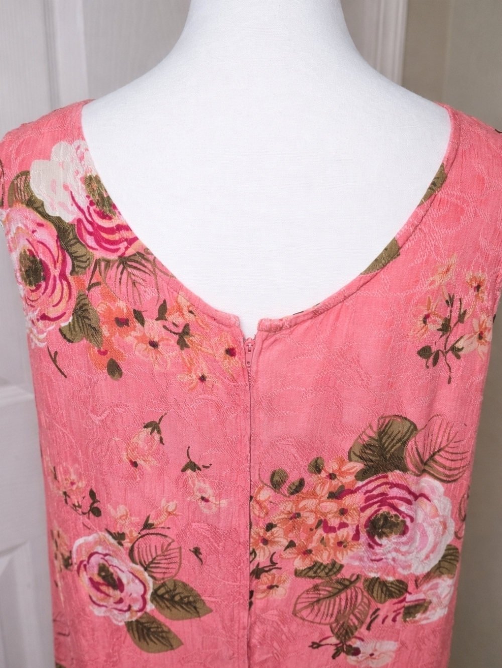 Vintage 90s Y2K K Studio Pink Rose Floral Maxi Dress Sleeveless Boho Romantic - Picture 6 of 9